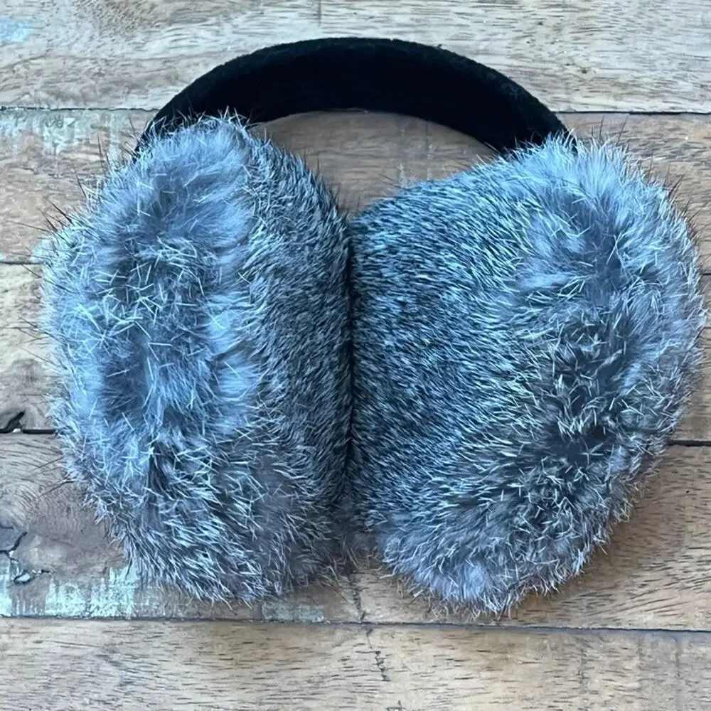 Girls' One Size Earmuffs Genuine Rabbit Fur